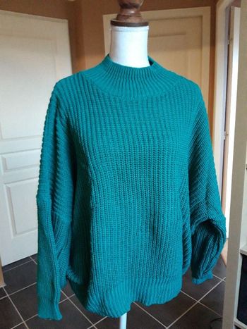 Pull oversize maille tricot vert