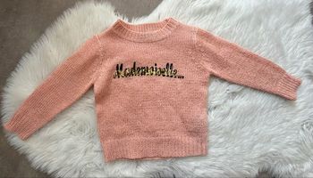Pull rose maille brillante – 3 ans