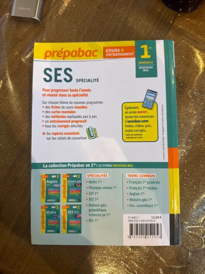 Livre, prépa bac SES - photo numéro 3