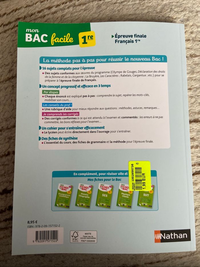 Livre bac français 1re +livre épreuve finale - photo numéro 4