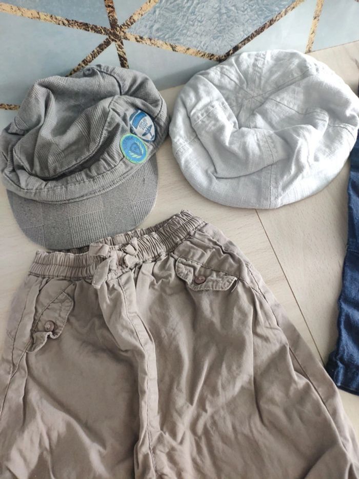 Lot 1/3 mois garçon pantalon short casquette Chicco béret - photo numéro 5