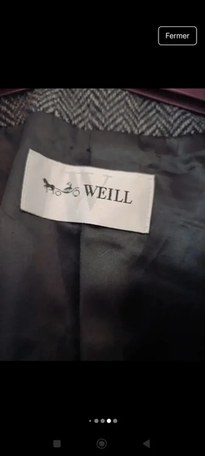 Manteau 100%laine weill parfait état - photo numéro 8