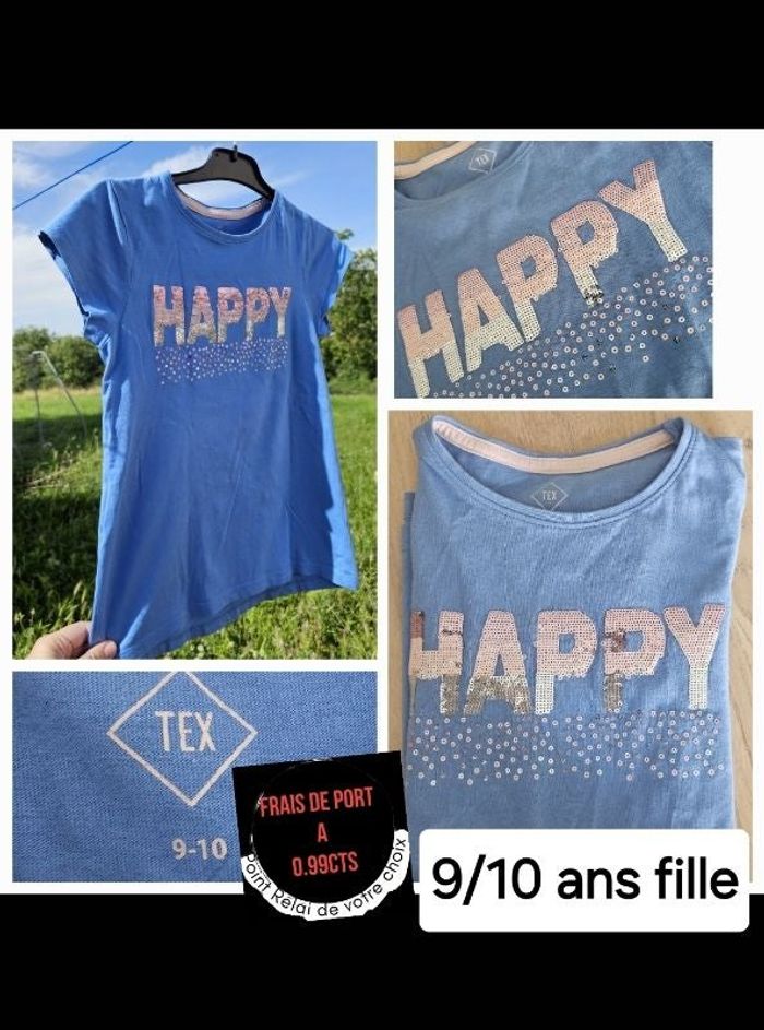 Tee-shirt happy 9 / 10 ans fille