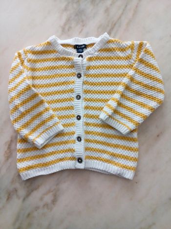 Gilet rayé jaune et blanc Kiabi