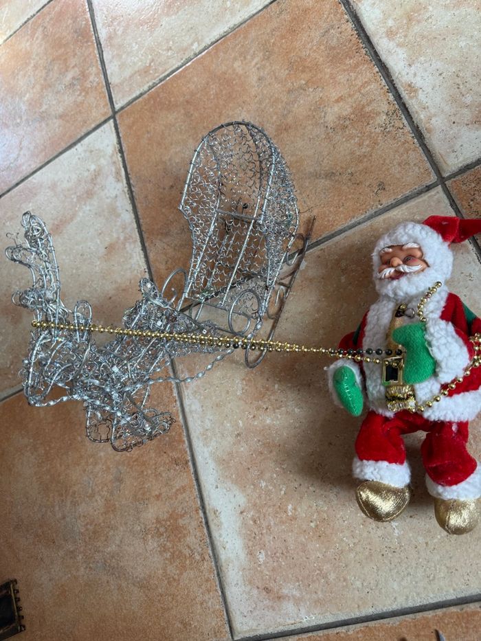 Lot décoration Noël  traîneau Père Noël et cerf - photo numéro 3