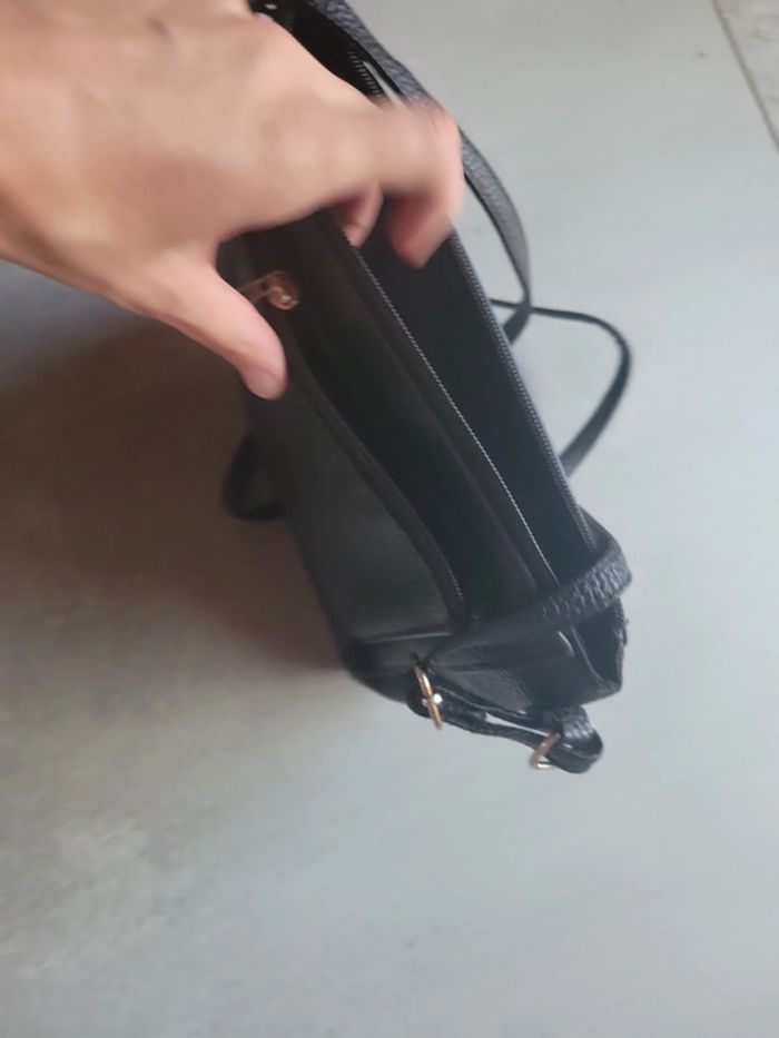 Sac bandoulière noir avec multi poche - photo numéro 6