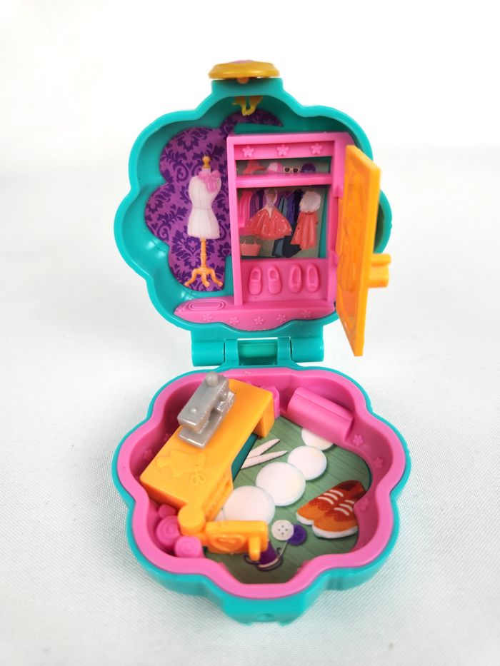 Polly Pocket Mini coffret compact bleu turquoise Cœur doré 2017 - photo numéro 6