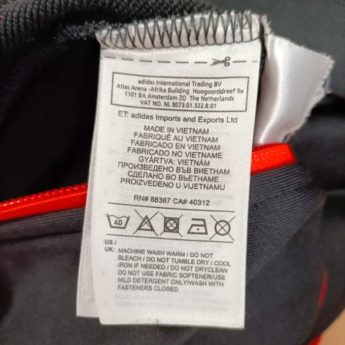 Veste à capuche Adidas grise noire et rouge bandes logo sport streetwear sport homme M A1525 - photo numéro 11