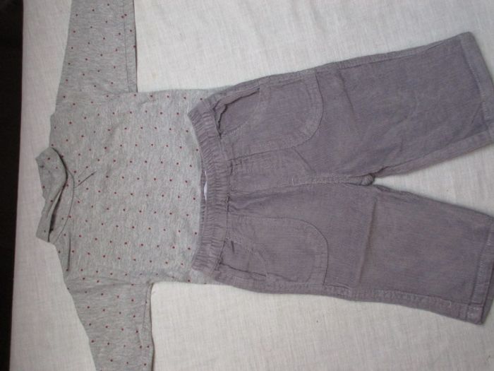 Ensemble gris, 3 mois