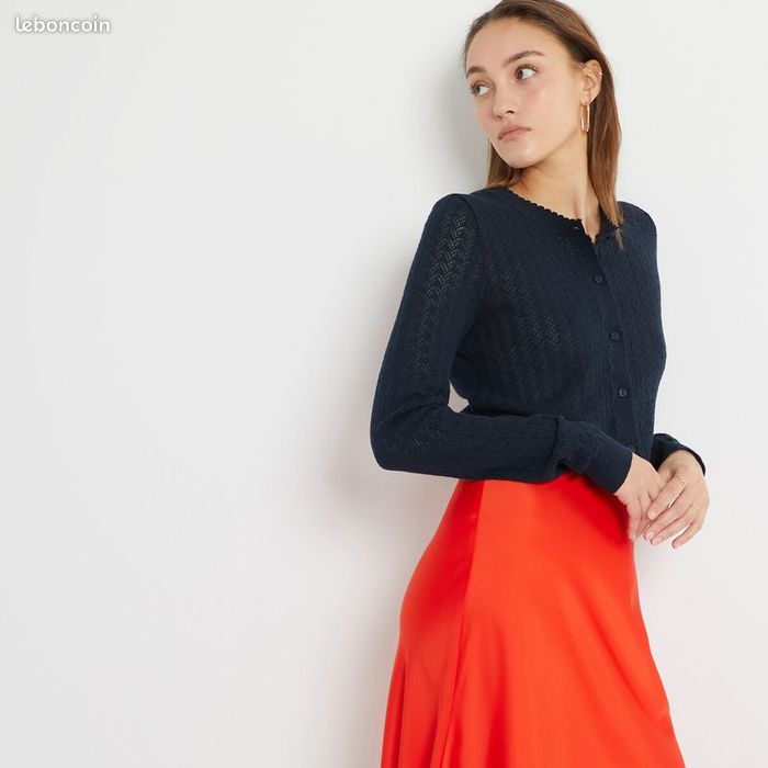 Cardigan en maille pointelle - LA REDOUTE COLLECTIONS - taille XL - photo numéro 3