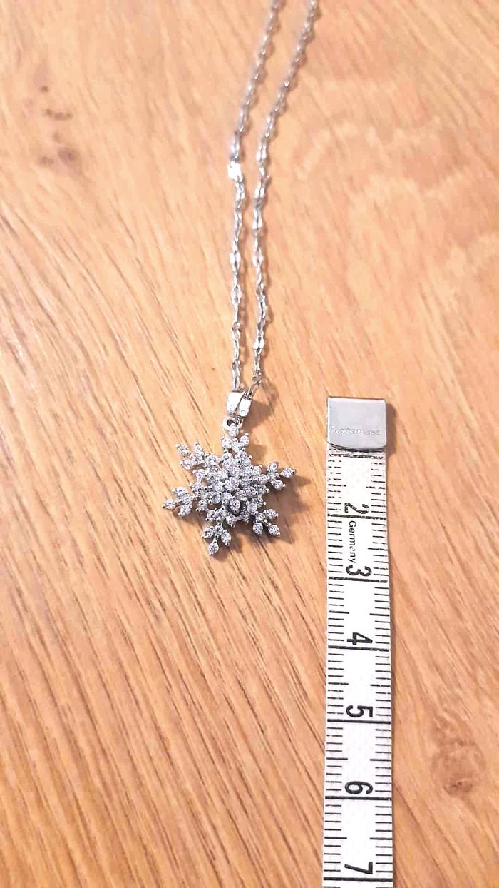 Bijoux Noël | Collier Flocon de Neige Plaqué Or Blanc - Neuf - photo numéro 4