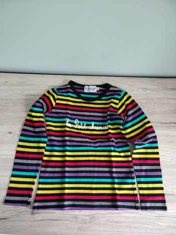 T-shirt manches longues rayé multicolore fille 8 ans