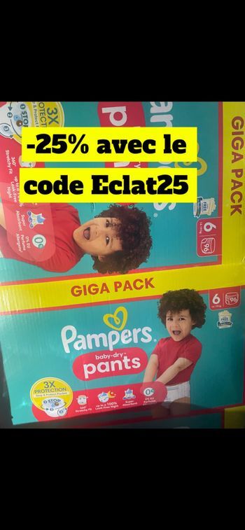 Deux Giga pack de couches culottes taille 6