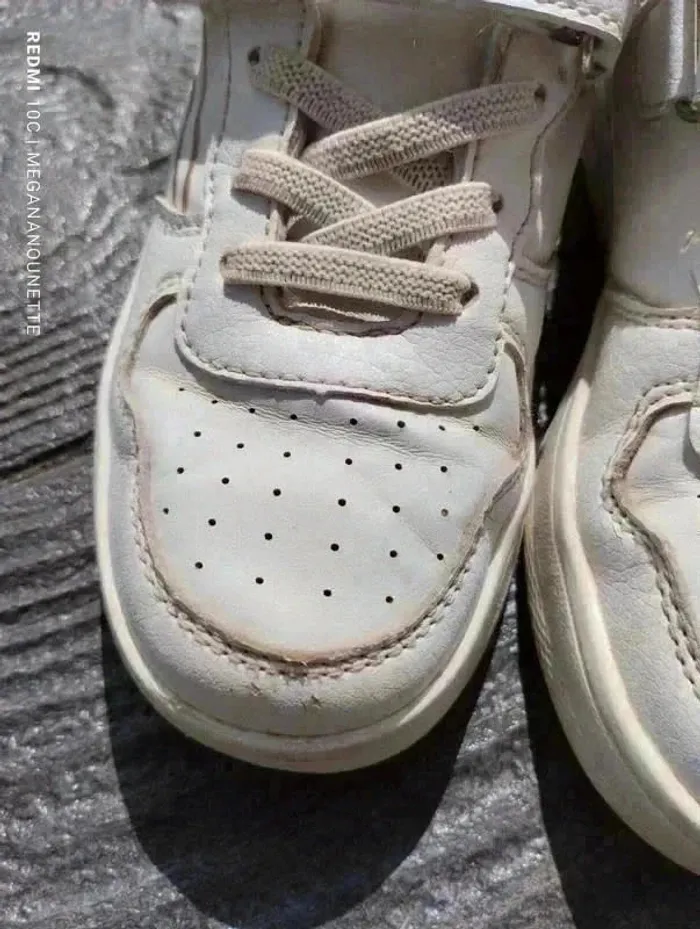 👟Baskets sneackers à plateforme blanche et doré Pointure 27 UNYK - photo numéro 8