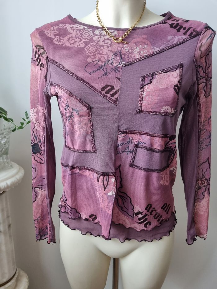 Top en mesh violet vintage - photo numéro 3