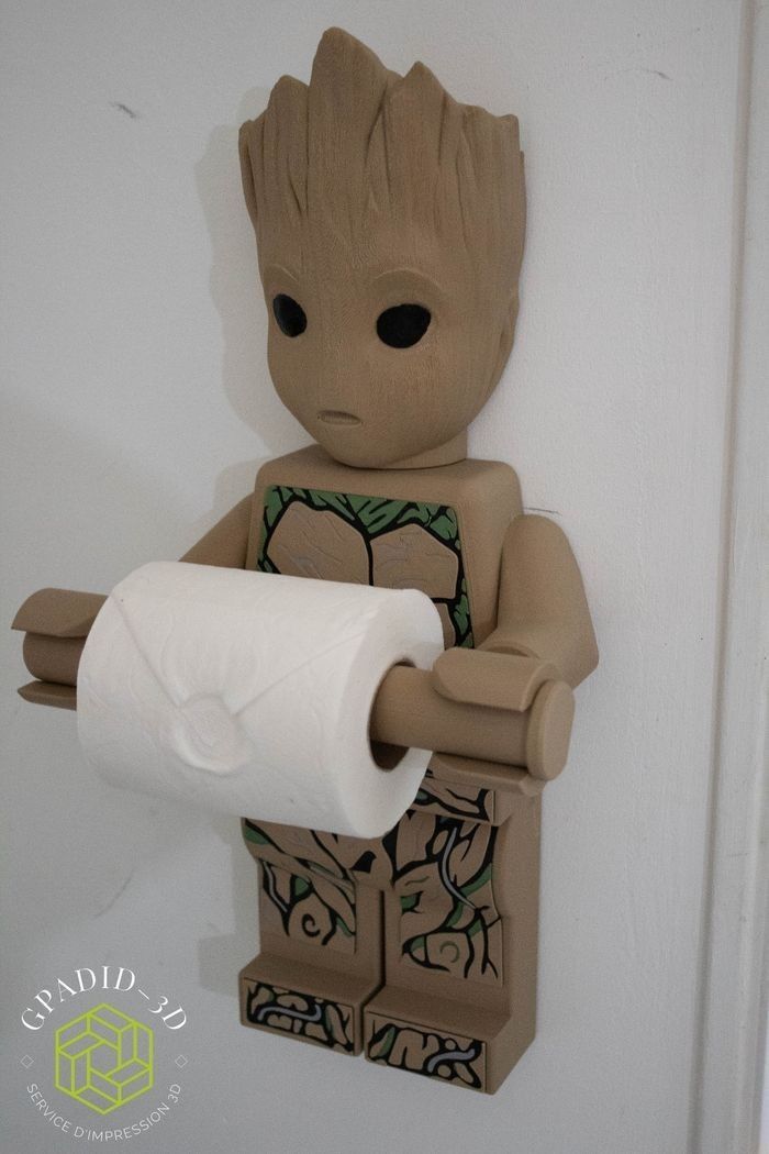 Dévidoir de papier toilette ou simple décoration murale dans un style Lego Groot - photo numéro 3