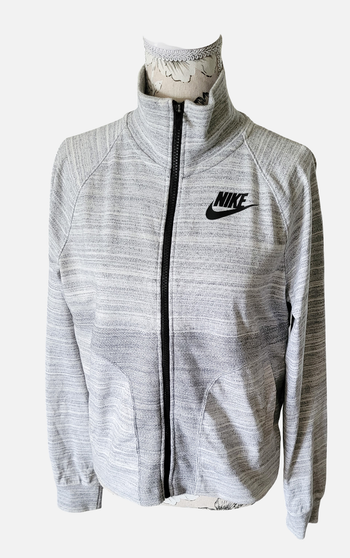 Veste grise zippée, col cheminée, NIKE Taille M/L