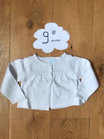Gilet okaidi blanc 9 mois