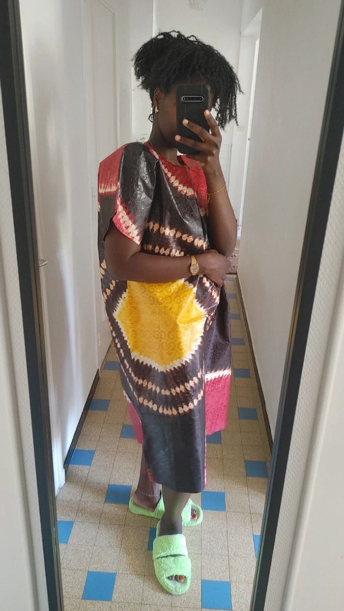 Robe boubou africaine sénégalaise bazin riche wax batik - photo numéro 2