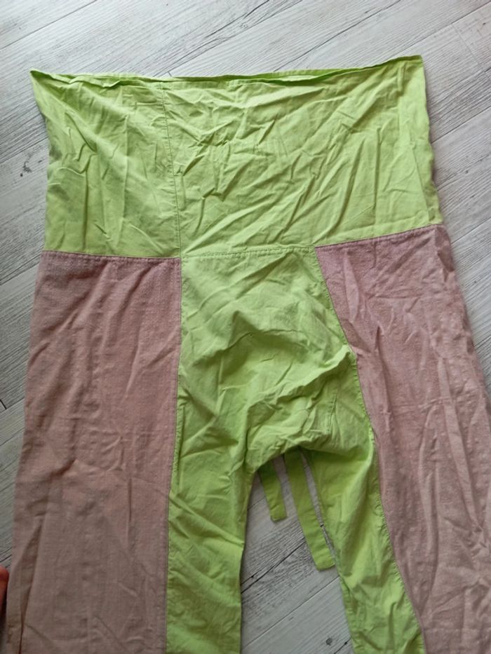 Pantalon coton extra large bicolore - photo numéro 4