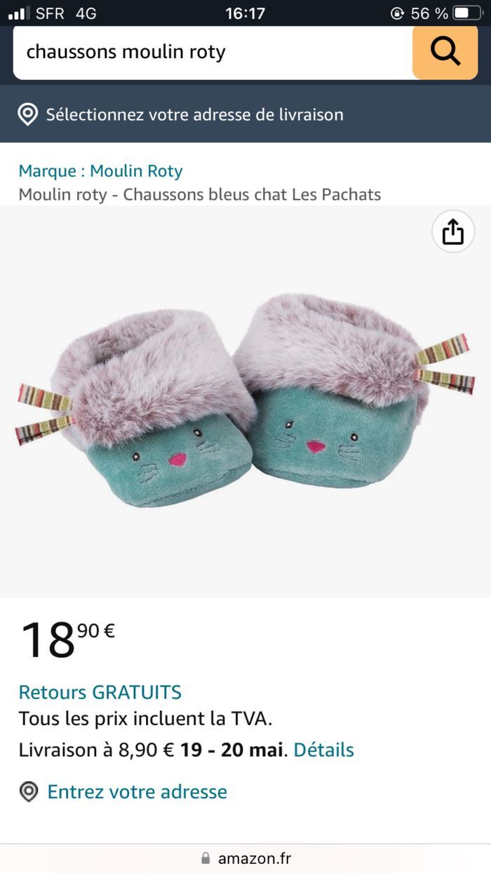 Chaussons à scratchs bébé 0/6 mois - photo numéro 2