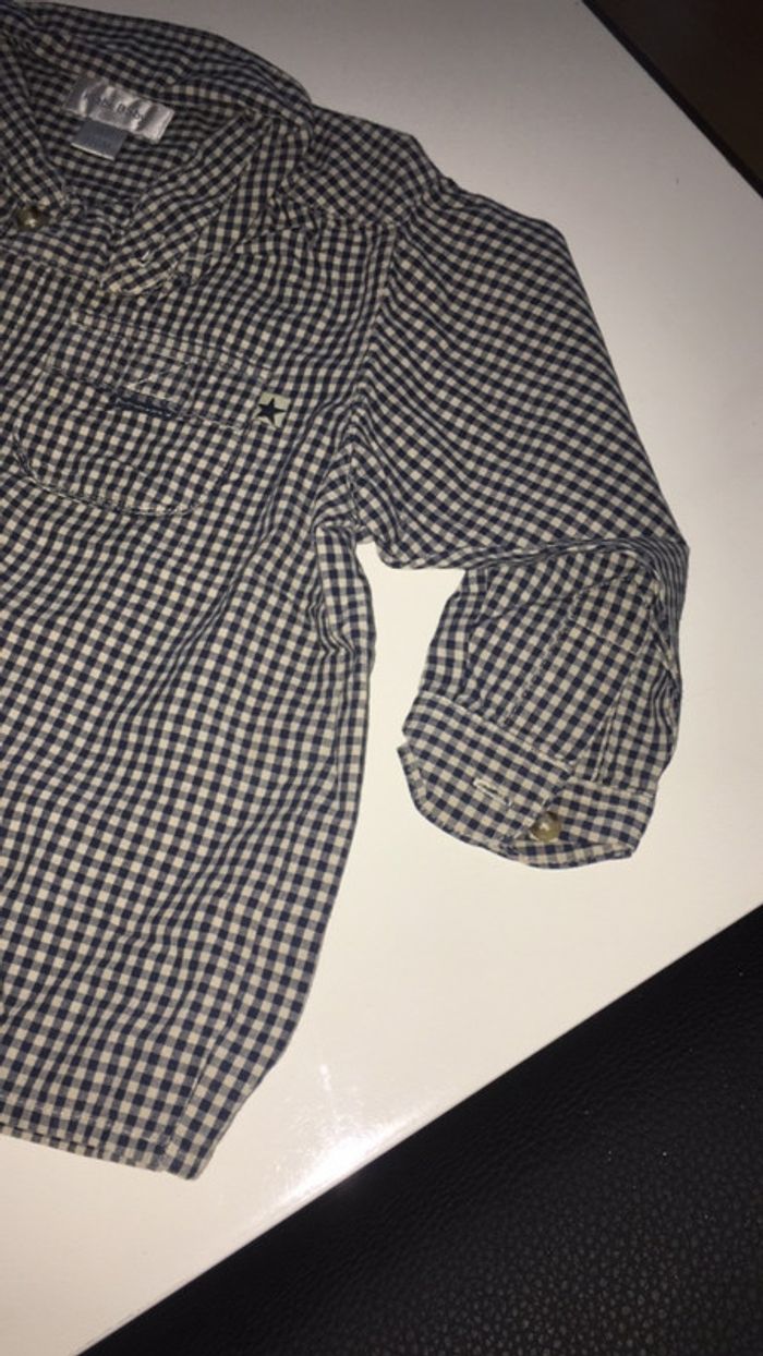 Chemise à petits carreaux blanc et bleu - photo numéro 2