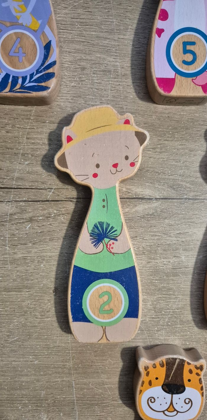 Jeu de quilles en bois animaux - photo numéro 4