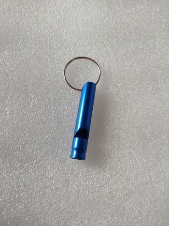 Sifflet bleu anti agression - porte clé