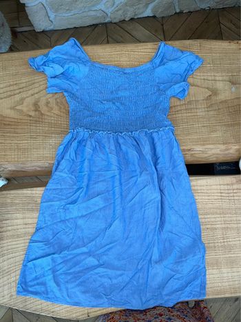 Robe 13-14 ans bleu été légère à smocks H&M