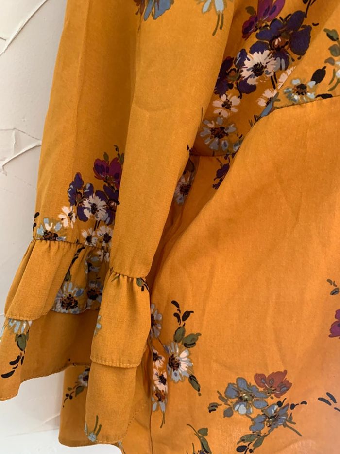 Blouse fleurie taille 48 moutarde - photo numéro 4