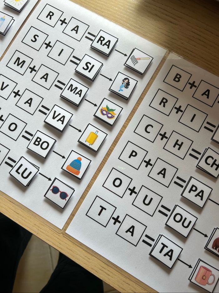 Lot fiches Montessori sur les syllabes - photo numéro 3