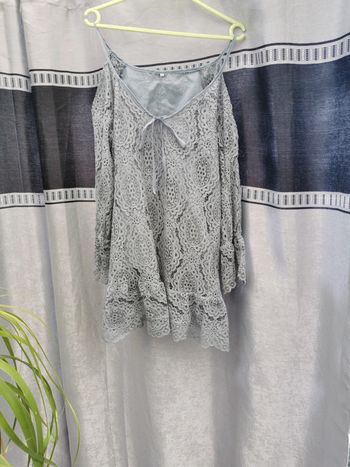 Tunique dentelle XL corps doublé grise