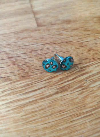 Boucles d'oreilles léopard bleu