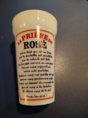 Gobelet ou verre en plastique la prière du rosé neuf 