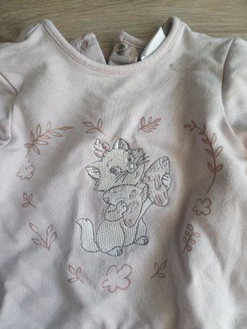 sweat shirt Disney baby Marie 9 mois rose pâle