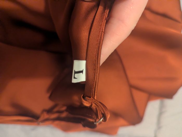 Robe en polyester aspect satiné, marron pour femme - photo numéro 4