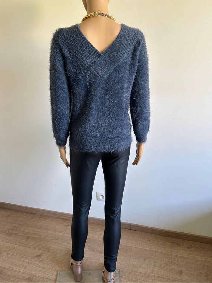 Pull bleu tout doux à manches longues Morgan taille M comme neuf - photo numéro 6