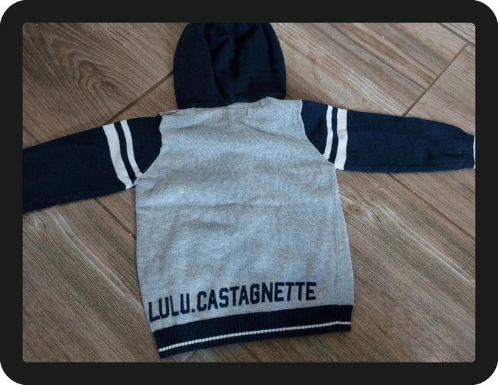 Jolie veste lulu castagnette bleue grise 18 mois - photo numéro 3