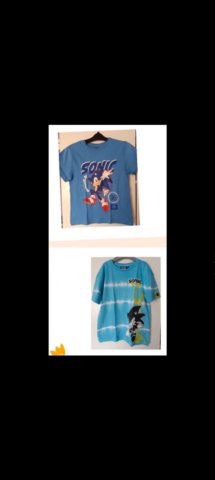 Lot de 2 tee-shirts Sonic mixte en 6-7 ans 122 cm - photo numéro 1