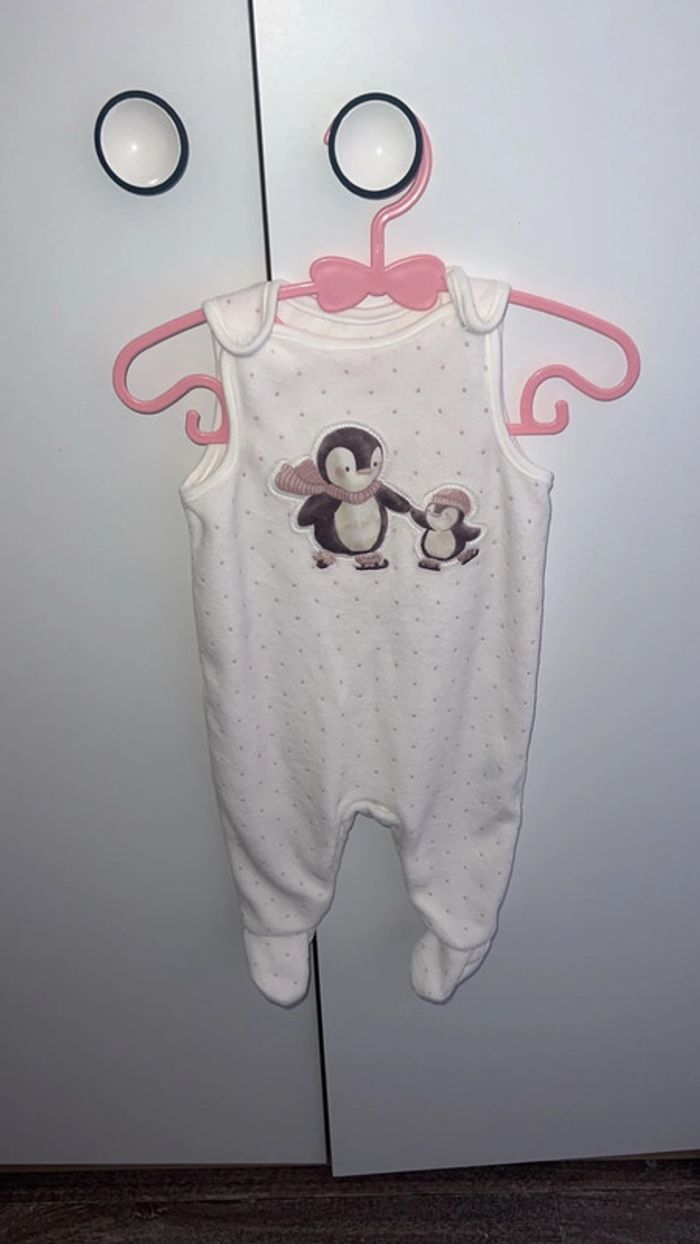 Grenouillère  blanc 2/3 mois neuf - photo numéro 4