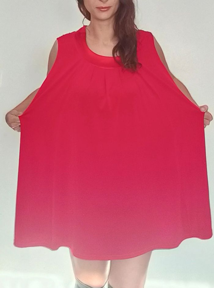 Tunique rouge dos ouvert grande taille - photo numéro 8