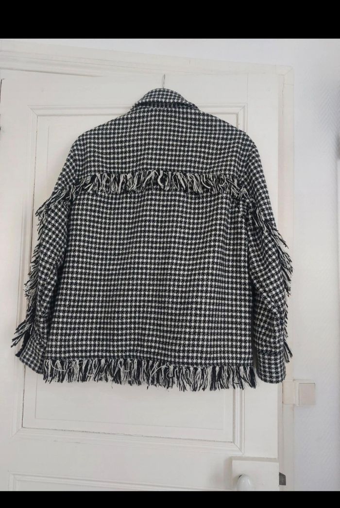 Veste Zara  motif pieds de poule à franges - photo numéro 2