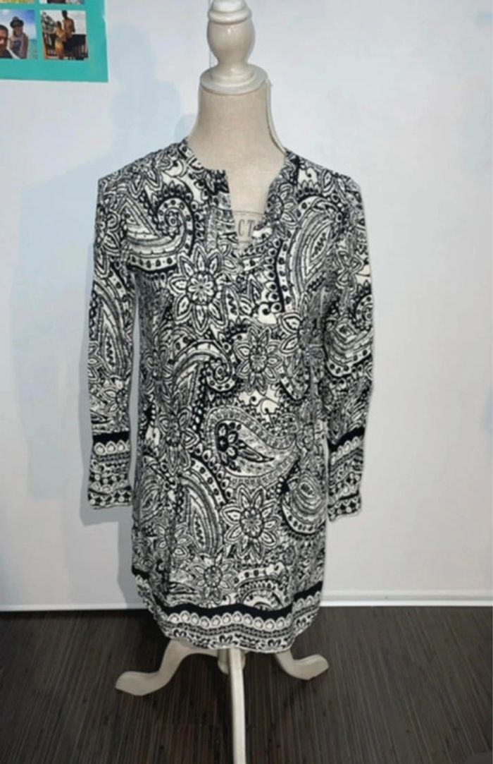 Robe d'Été Légère 100% Coton Imprimé Cachemire - Taille S