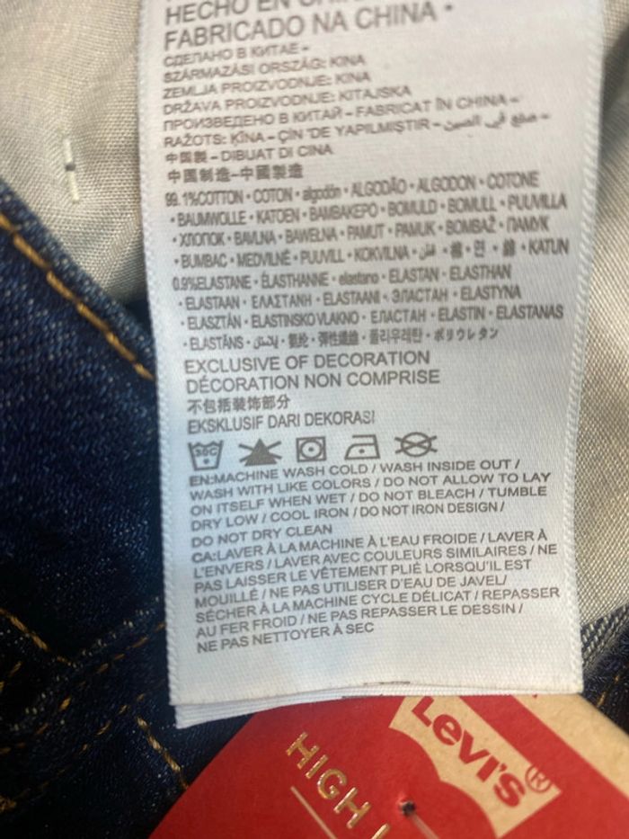 Jean bleu foncé slim taille haute ajustable Levi’s taille 14 ans neuf - n23m - photo numéro 7