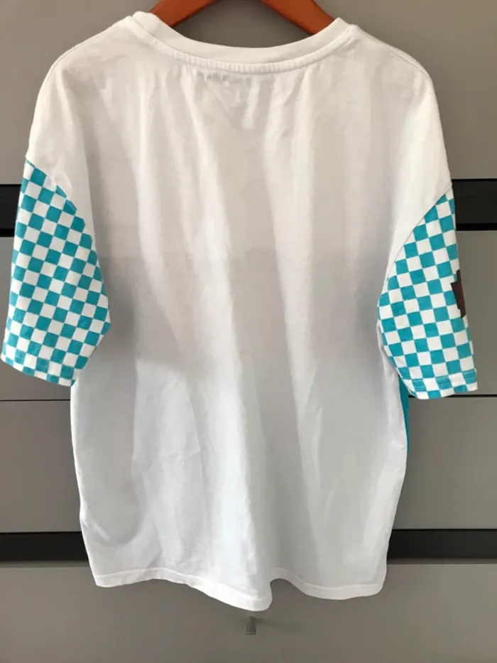 garçon t-shirt manches courtes kiabi 12 ans blanc et turquoise à motifs et broderies - photo numéro 2