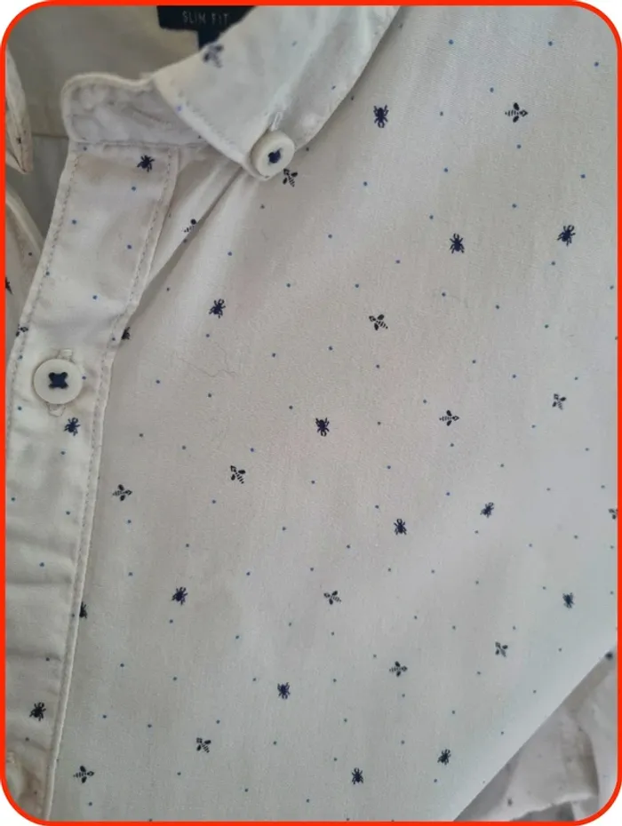 Chemise blanche à motif Zara Man Homme Taille Xl - photo numéro 7