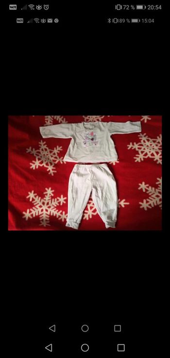 Pijama 2 pièces rose pâle sans pied 12 mois