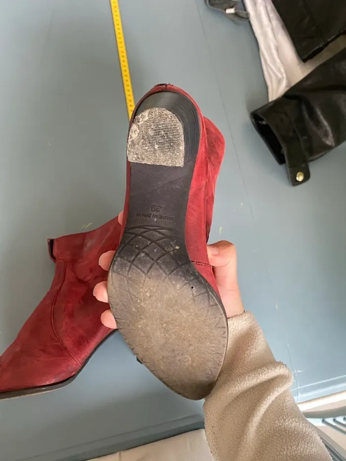 Bottines à talons en cuir rouges Dorking taille 39 - photo numéro 11