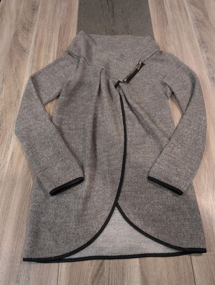 Gilet long gilet ouvert gilet taille m - photo numéro 2