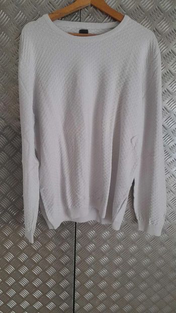Pull carreaux blanc